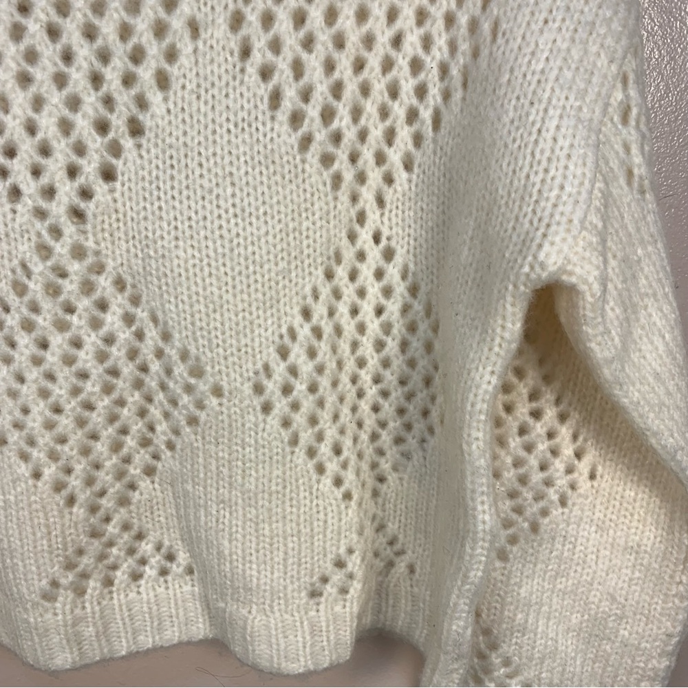 Madewell Diamond Stitch Crewneck Wool Blend Sweater - Picture 4 of 13